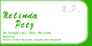melinda petz business card